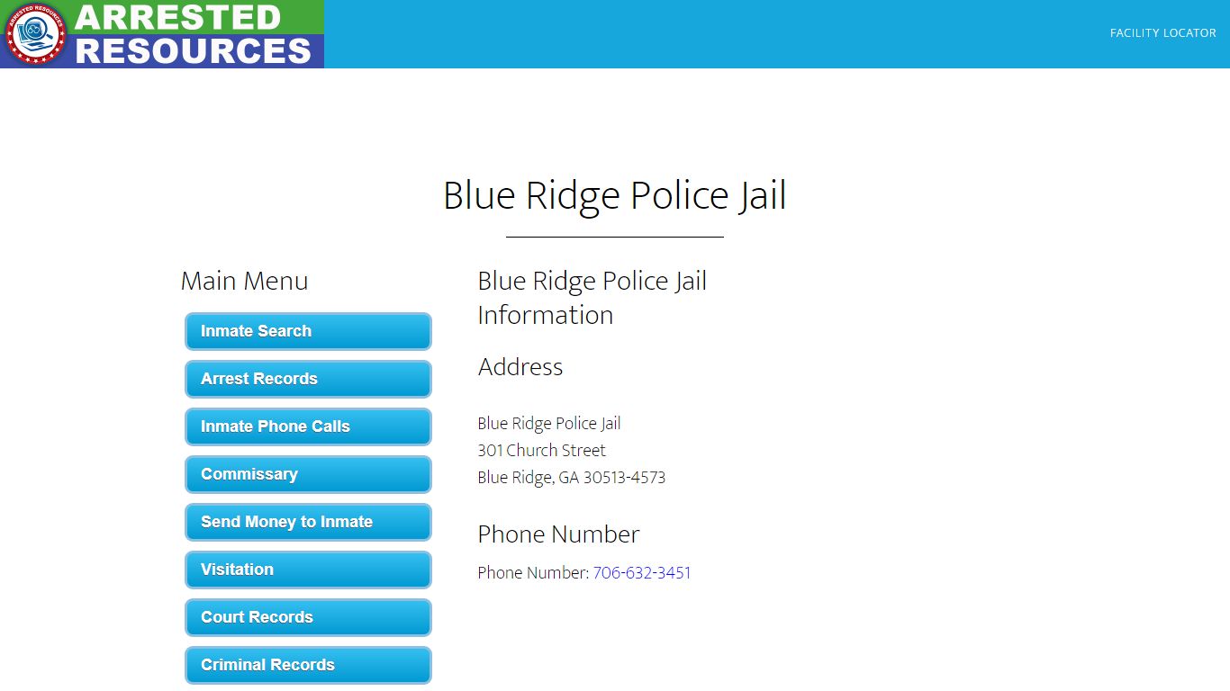 Blue Ridge Police Jail - Inmate Search - Blue Ridge, GA