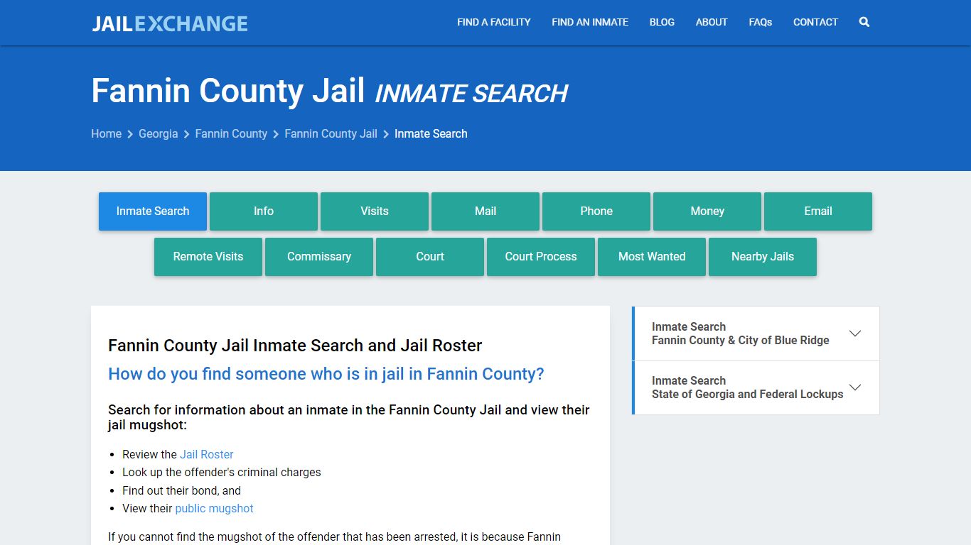 Inmate Search: Roster & Mugshots - Fannin County Jail, GA