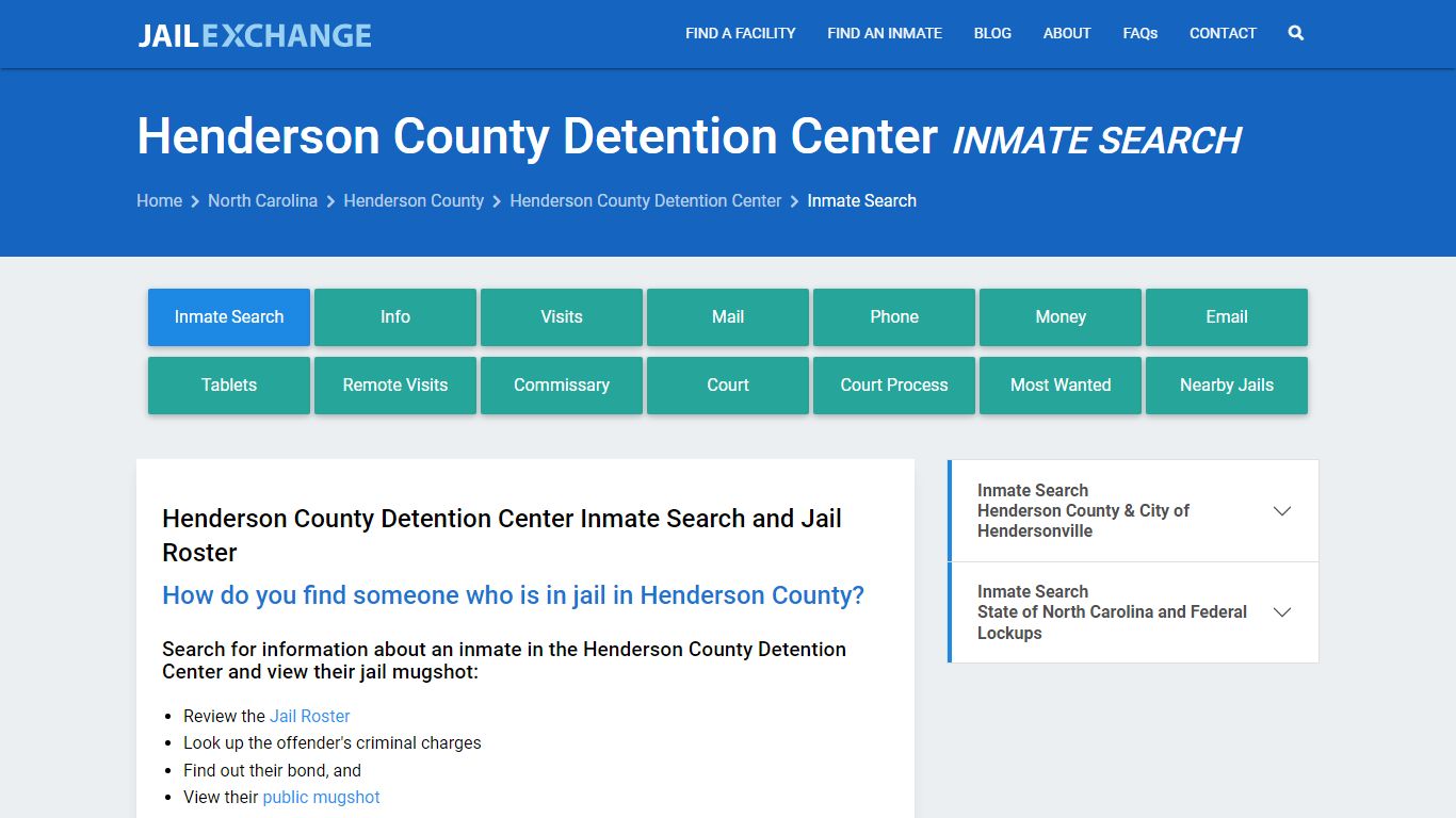 Henderson County Detention Center Inmate Search - Jail Exchange